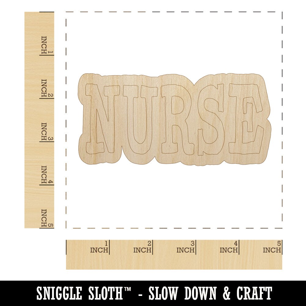Nurse Fun Text Unfinished Wood Shape Piece Cutout for DIY Craft Projects