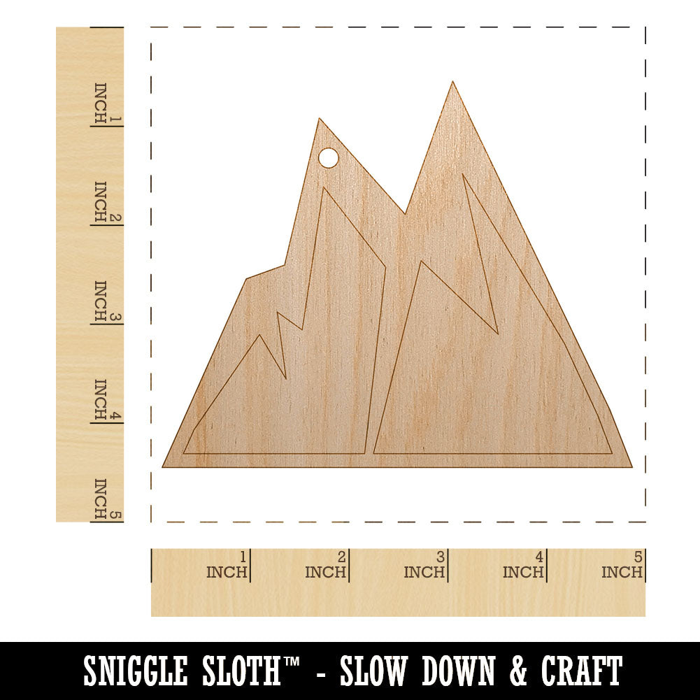 Mountains Jagged Unfinished Craft Wood Holiday Christmas Tree DIY Pre-Drilled Ornament