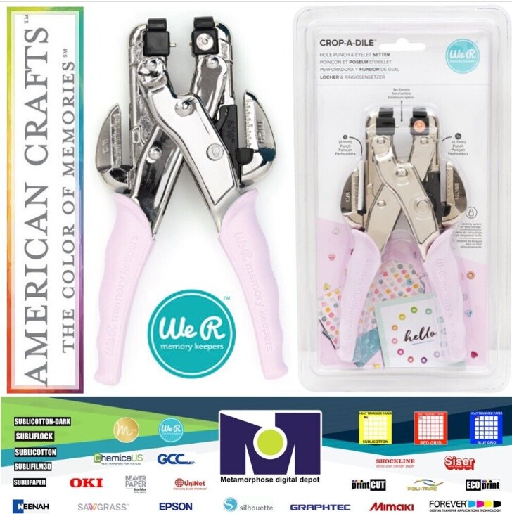 We R Memory Keepers Crop-A-Dile Eyelet and Snap Punch, Lilac Handle 60000580