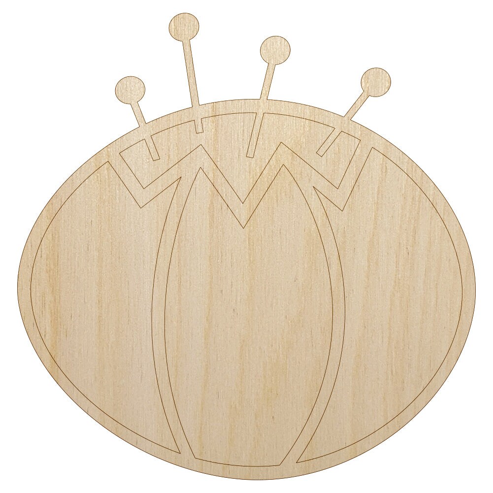 Pin Cushion Sewing Unfinished Wood Shape Piece Cutout for DIY Craft Projects