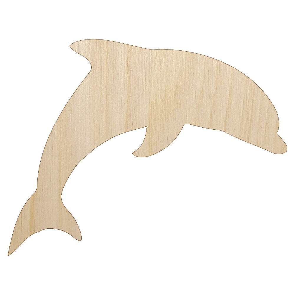 Dolphin Solid Unfinished Wood Shape Piece Cutout for DIY Craft Projects