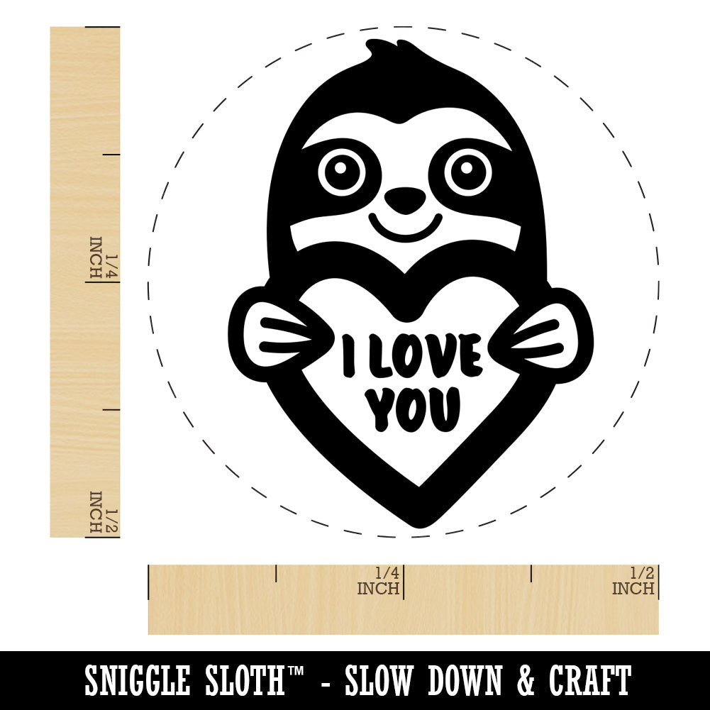 Sloth I Love You Self-Inking Rubber Stamp for Stamping Crafting Planners
