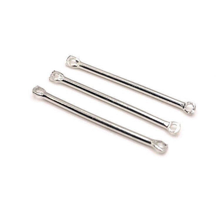 4, 20 or 50 Pieces: Silver Toned 25x2mm Simple Minimalist Bar Connectors