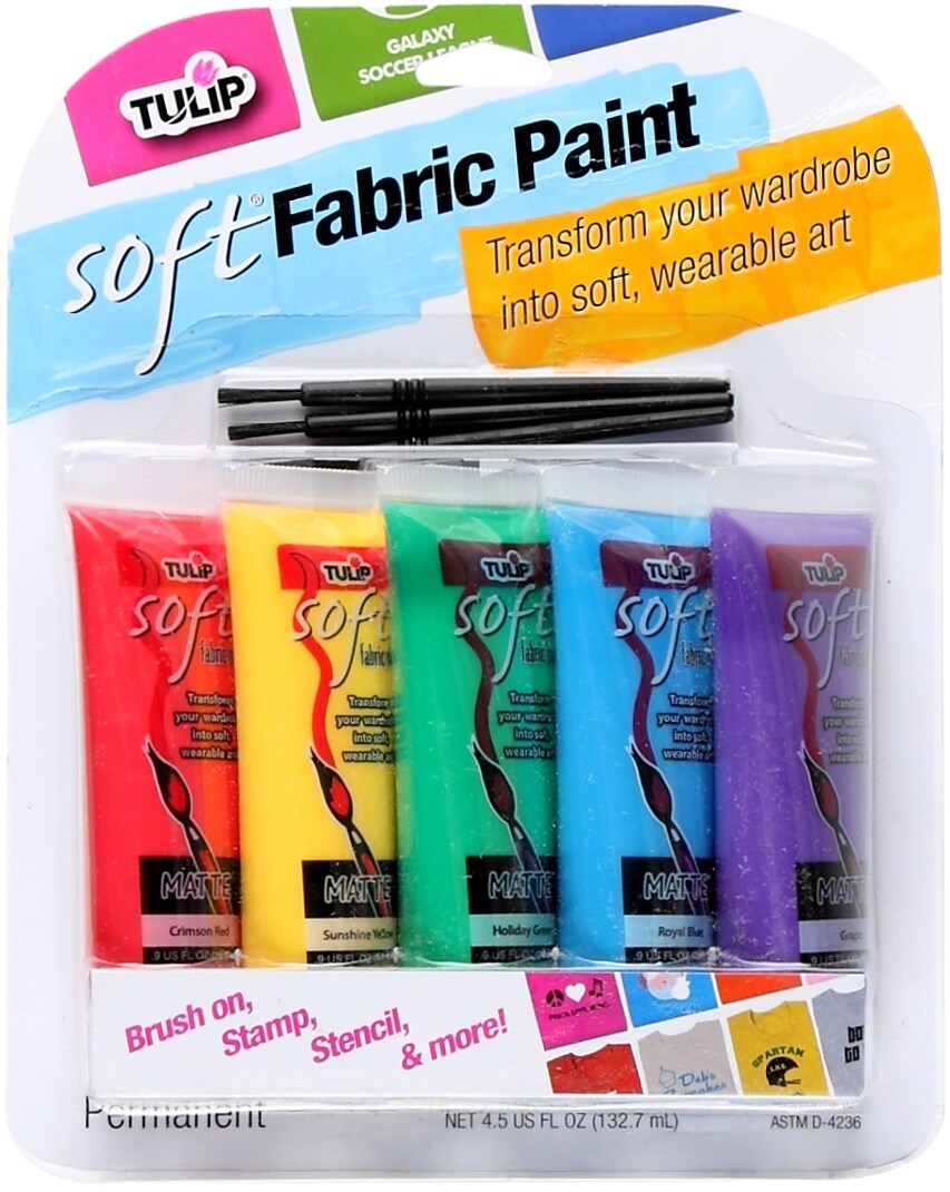 Tulip Soft Fabric Paint 5/Pkg Primary