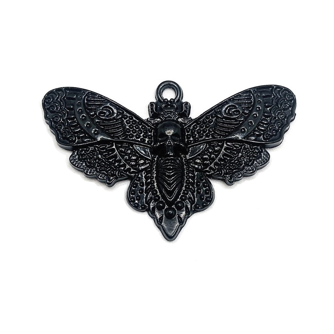 1, 4 or 20 Pieces: Large Black Death&#x27;s Head Moth Charms, 25x41mm