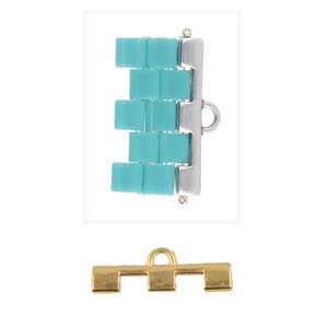 Soros III, Tila Bead End 24K Gold Plate, 2 pieces