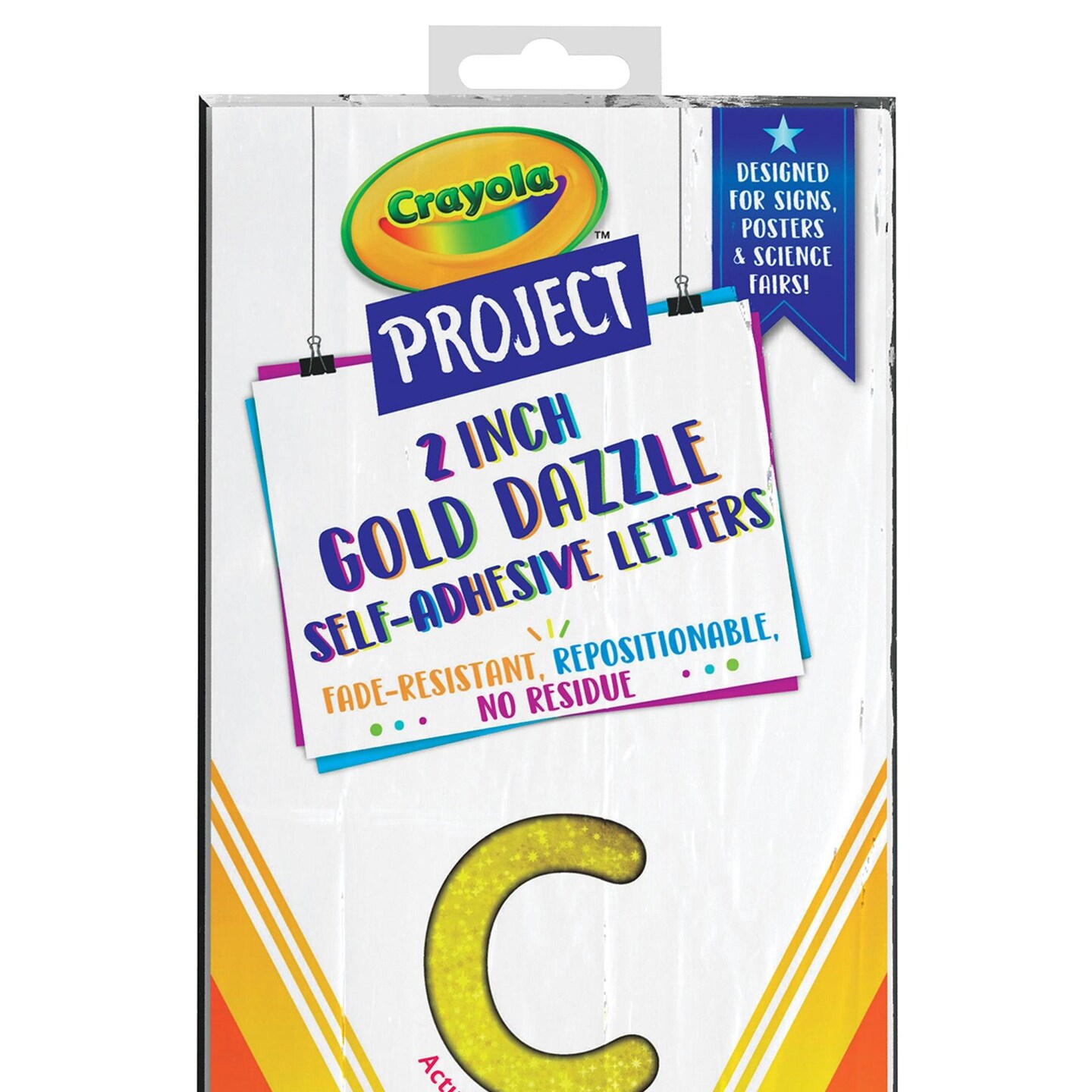 Self-Adhesive Letters, Gold Dazzle, 2&#x22;, 159 Characters Per Pack, 3 Packs