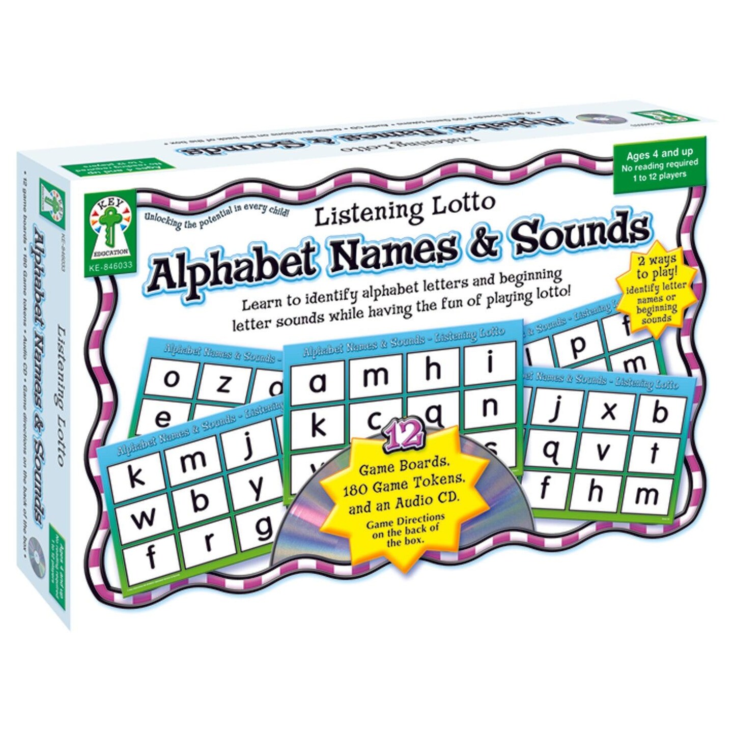 Listening Lotto: Alphabet Names &#x26; Sounds Board Game, Grade PK-1