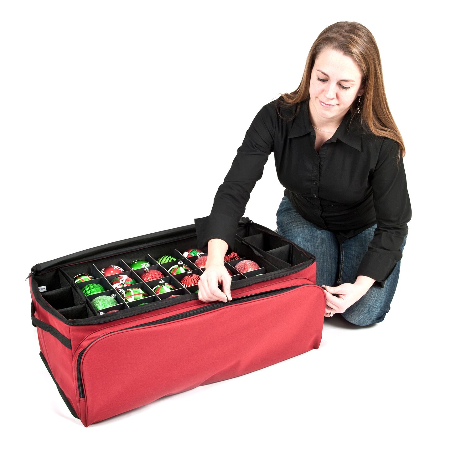 72 (3 in.) Christmas Ornament Storage Box with Side Pockets