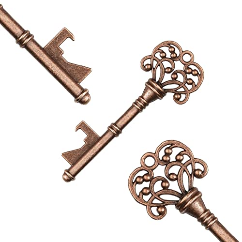50 Sets Vintage Key Bottle Openers, Wedding Favor Souvenir Gift for Guests with Escort Card Thank You Tag Pillow Box and Jute Rope (White Lace)
