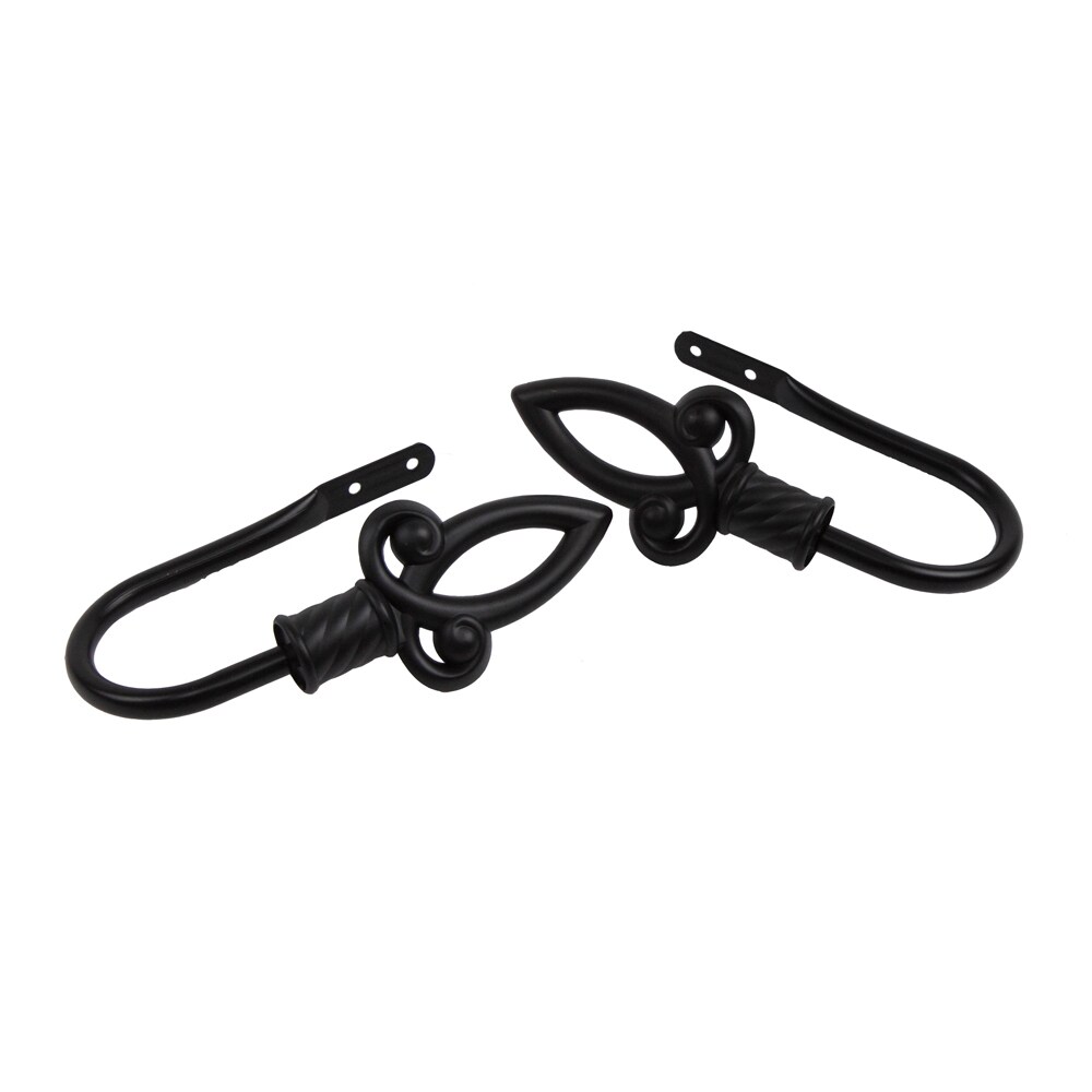 Rod Desyne Black Crest Decorative Holdback Pair