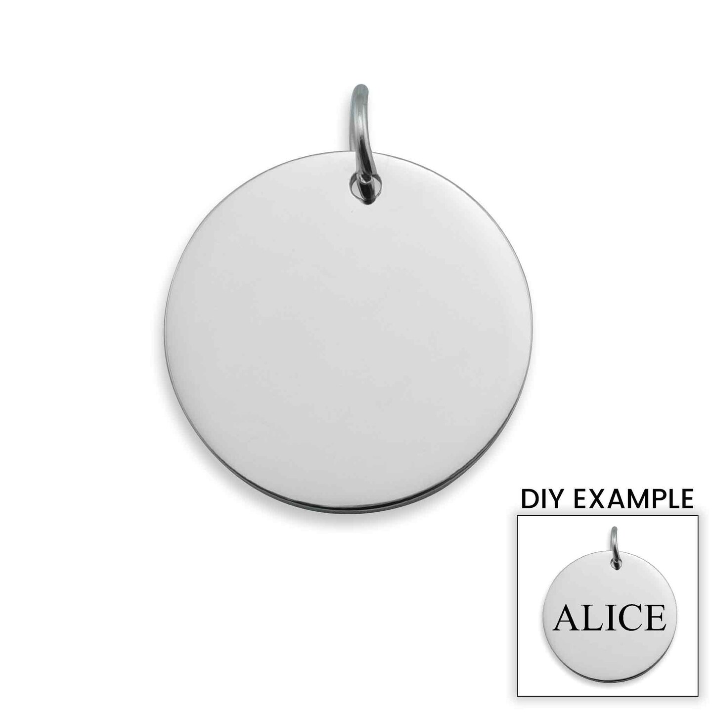 10 Pack - 13mm Blank Round Polished Stainless Steel Pendant