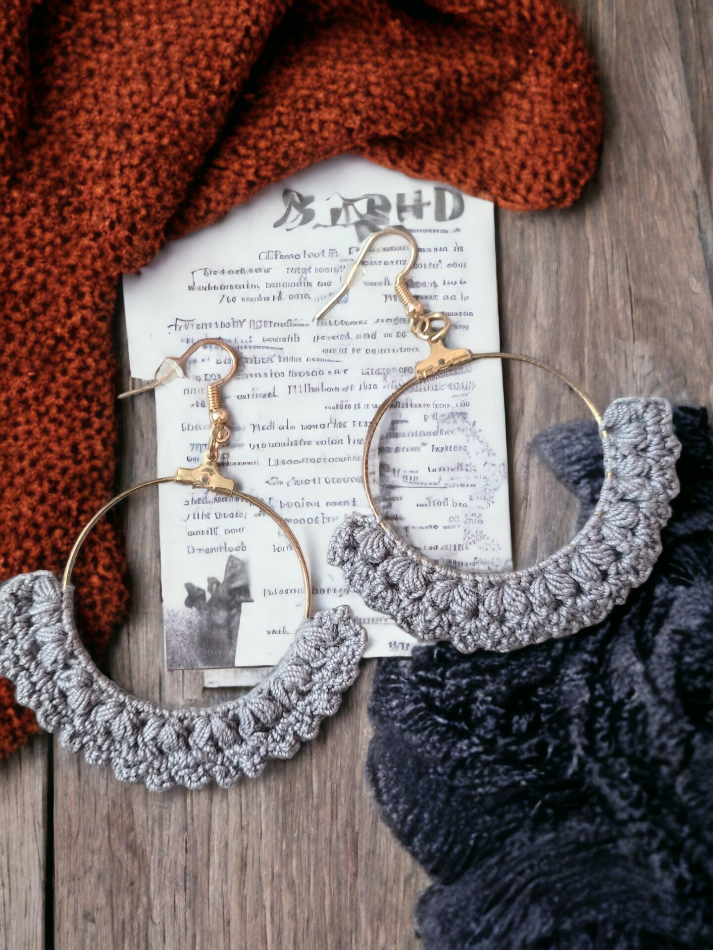 Crochet Hoop Earrings
