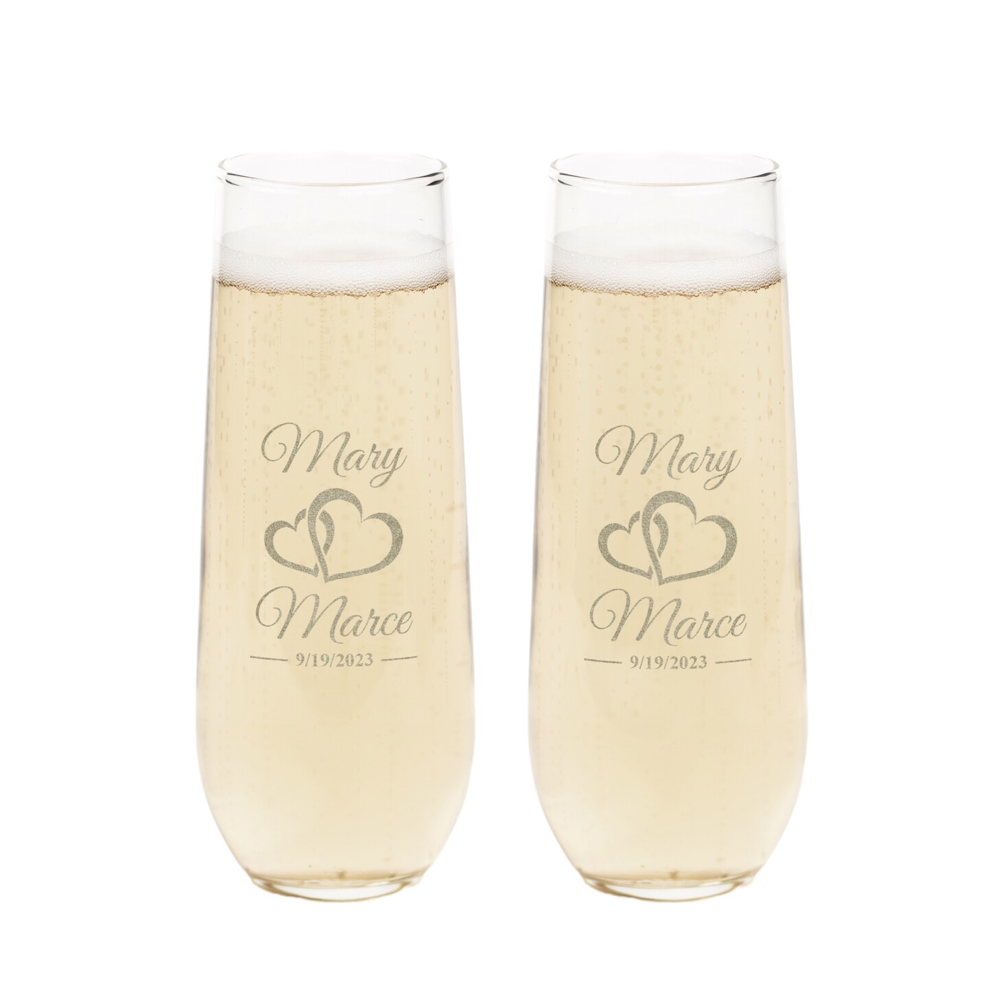 1-Letter Monogrammed Stemless Champagne Flute –