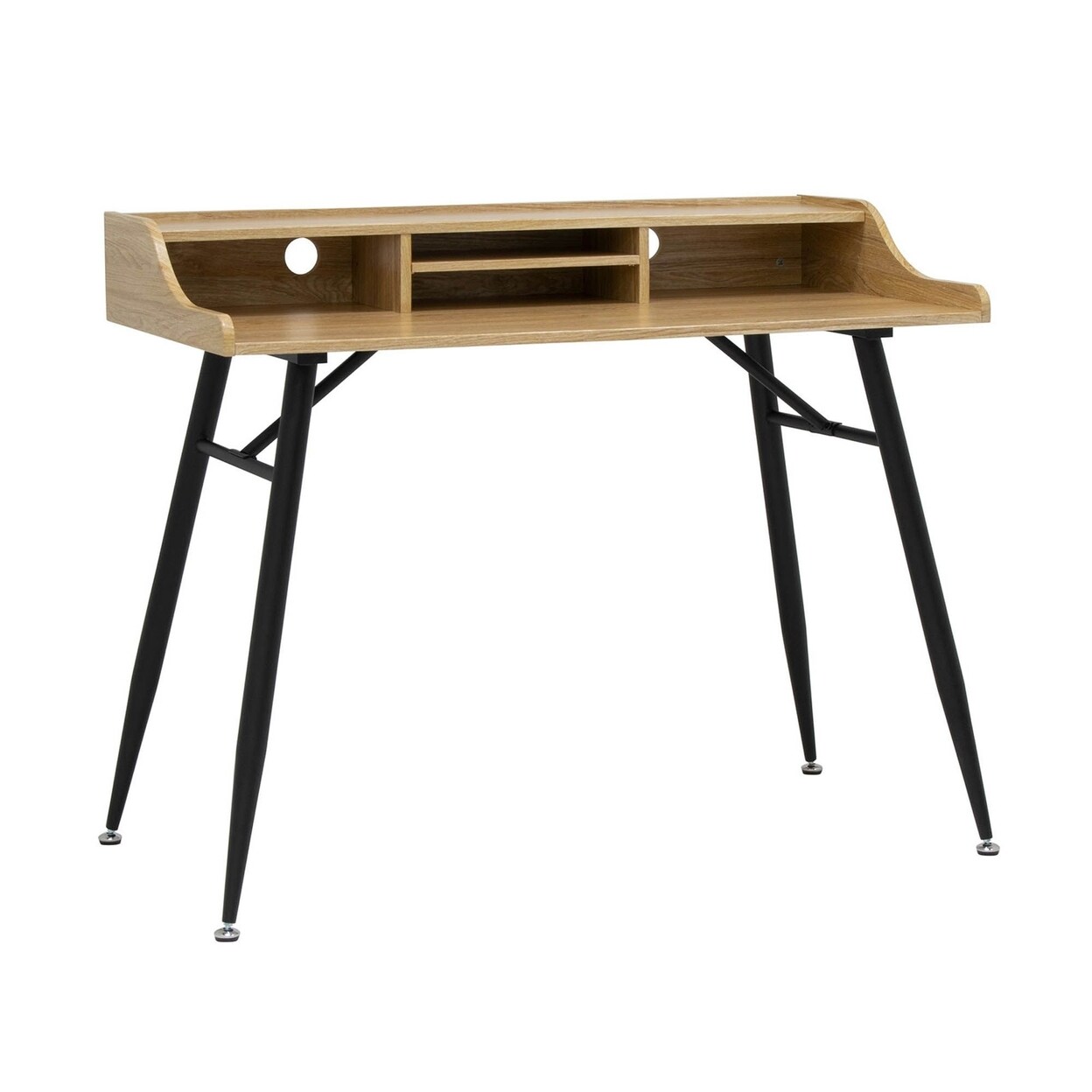 Priya Home Furniture   Woodford 45&#x22; Modern, Secretary Writing Laptop Desk with Storage Hutch Pre-Assembled (Except Legs) -
