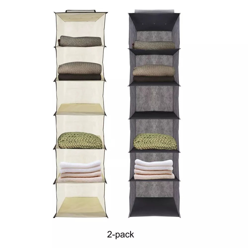 J&V TEXTILES Hanging Closet Organizer, 6-Shelf 10-Shelf Closet Hanging Storage Shelves
