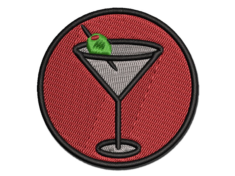 Martini icon. Cocktail glass with olive black symbol