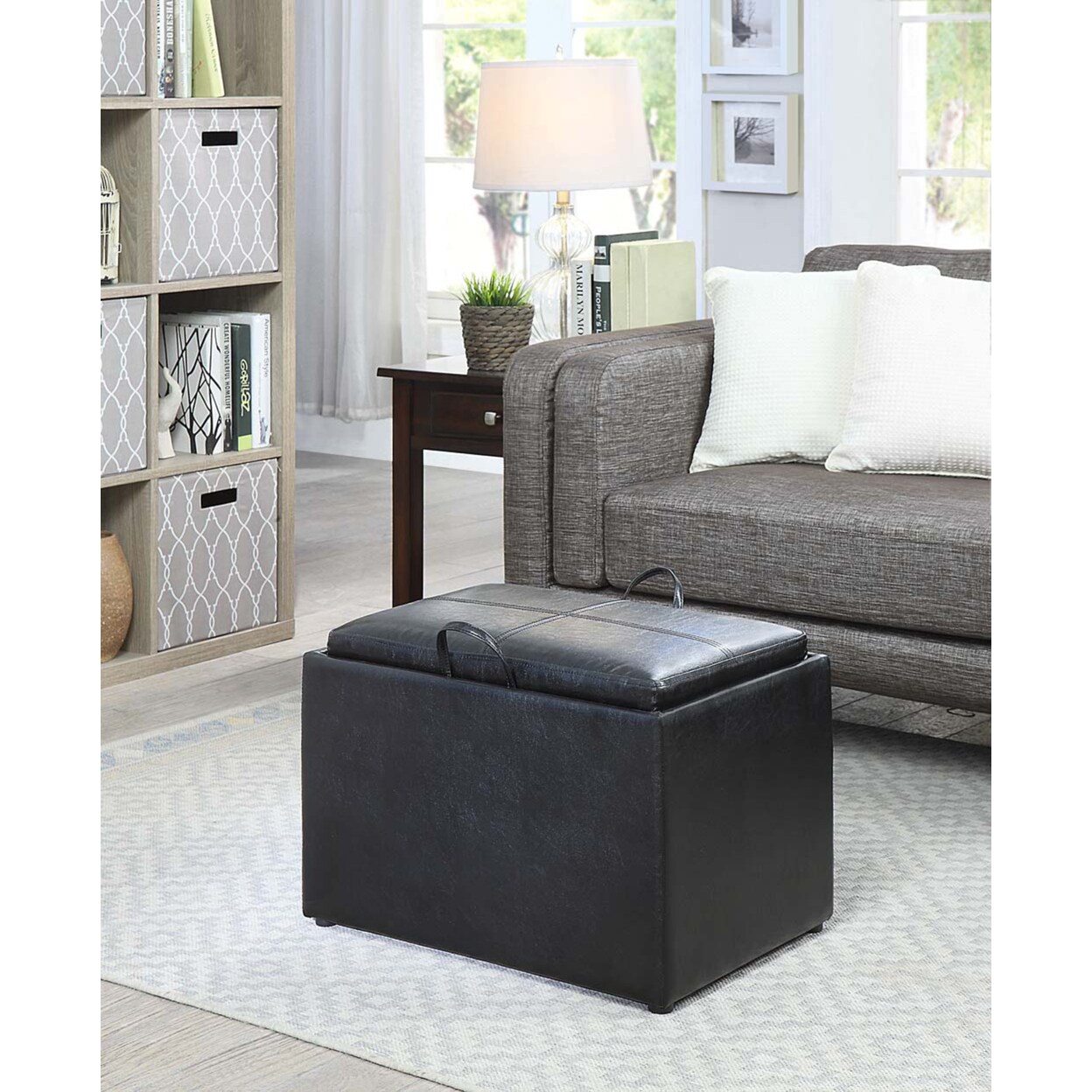 Convenience Concepts Designs4Comfort Accent Storage Ottoman, Black