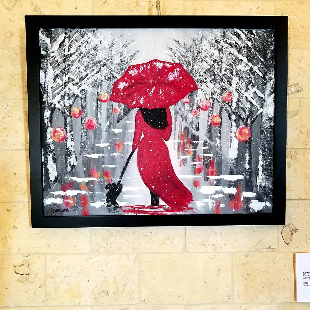 Umbrella Girl, Acrylic Painting, Fine Art Postcards – DeCourcy Design