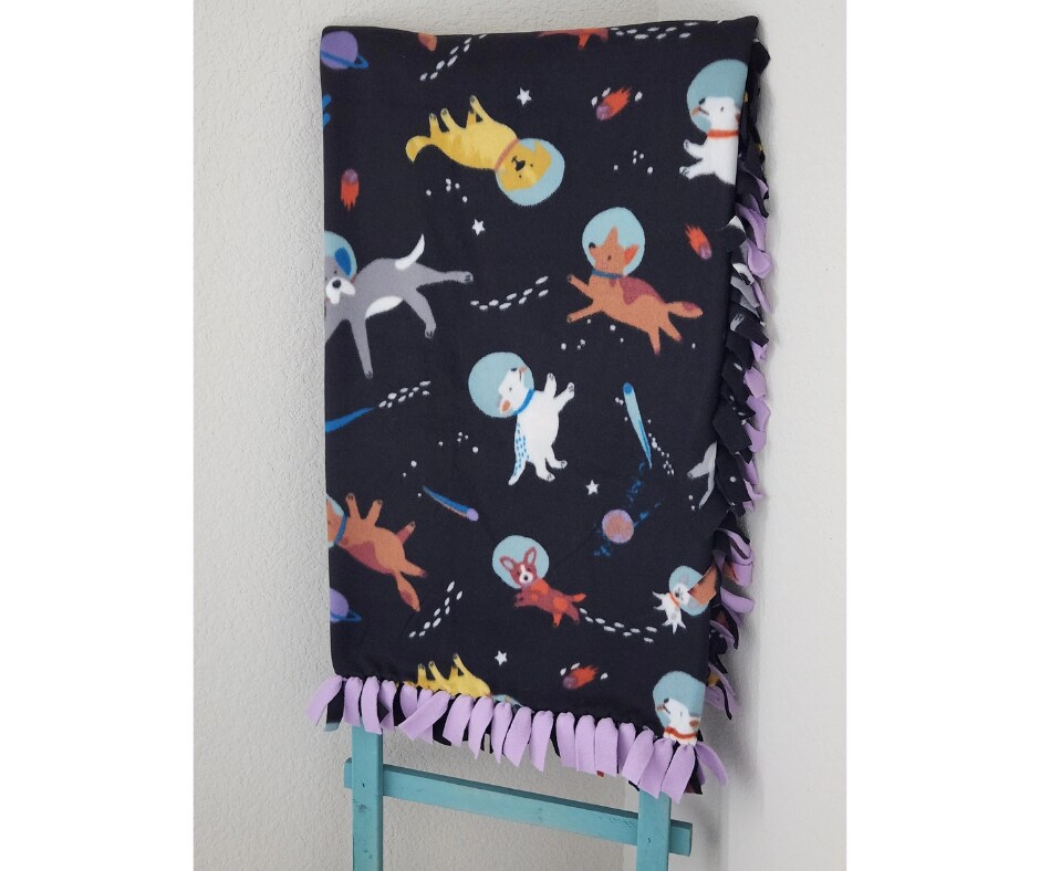 Astronaut Dogs Blanket Astronaut Dogs Animal Lover Dog Owner Gift Gift for Kids No Sew Blanket Fleece Tie Blanket MakerPlace by Michaels