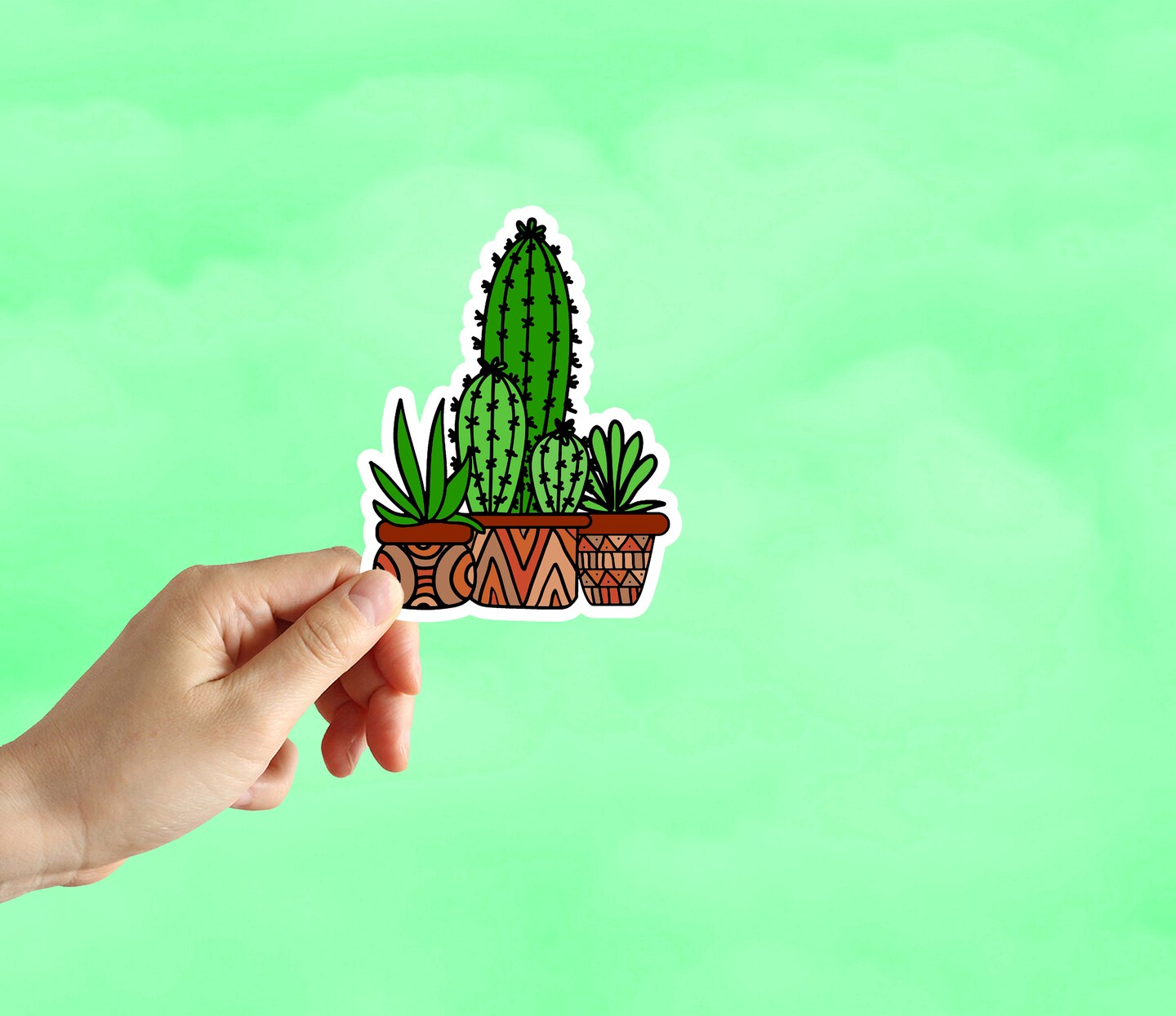 Cactus Sticker, Flower Sticker, Cute Sticker, Water Bottle Stickers