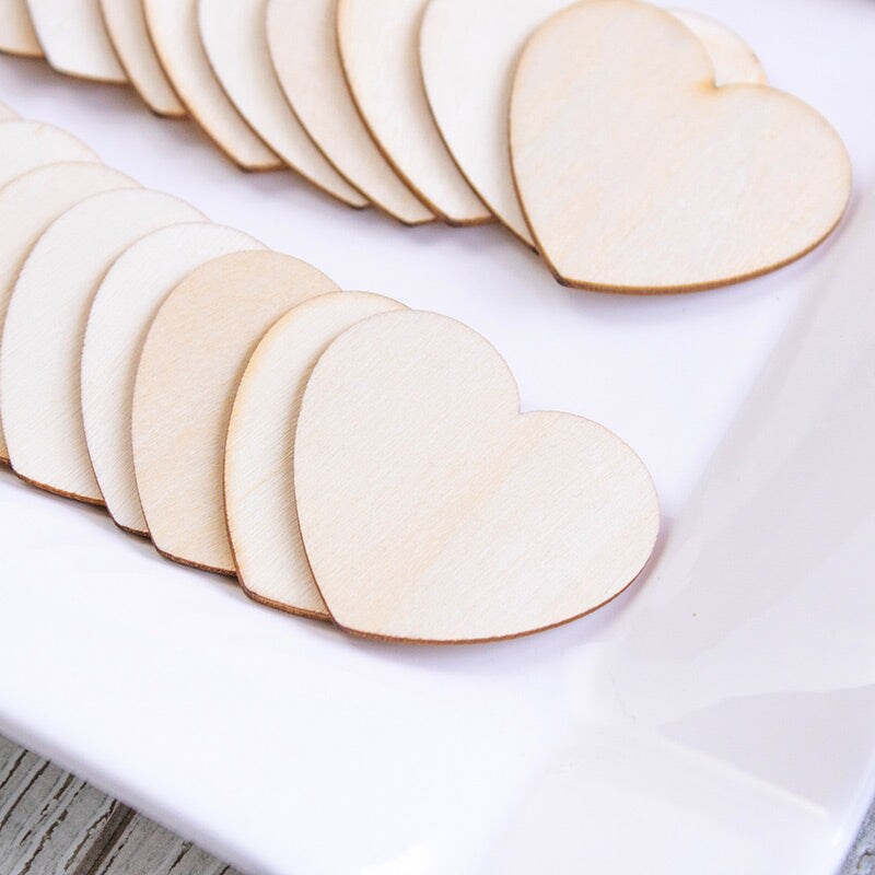 Wooden Hearts for Guest Book Alternative (Set of 75)