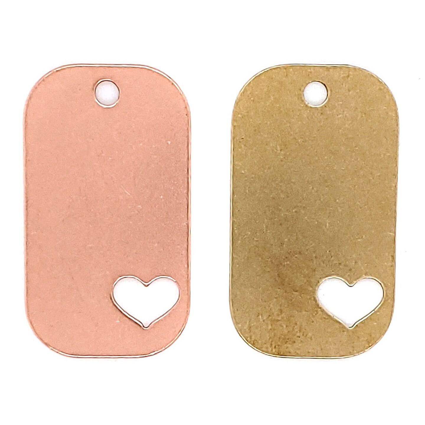 Copper Blank Heart Cutout Dog Tag Pendant