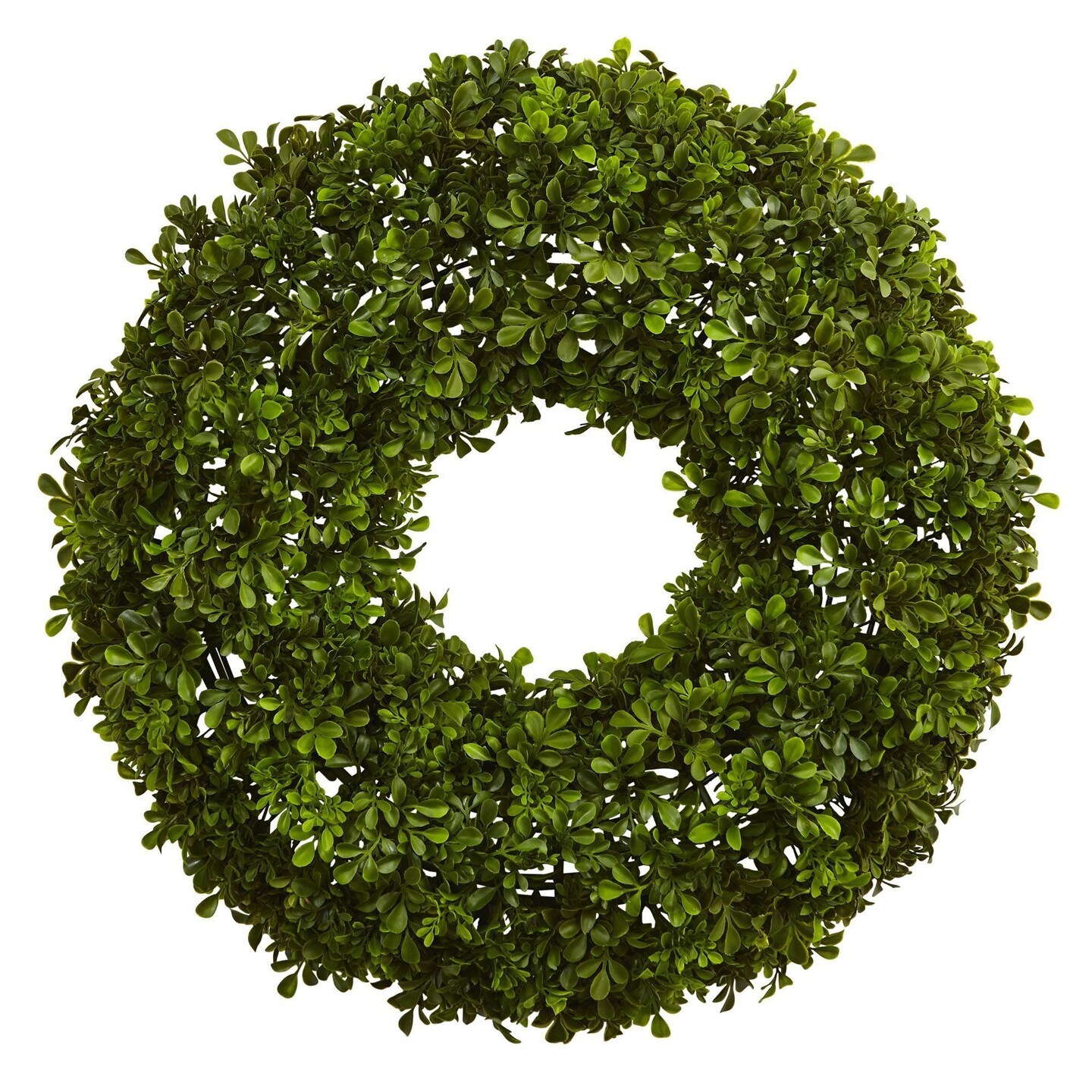 22” Boxwood Artificial Wreath UV-Resistant Plastic Greenery Front Door Decor