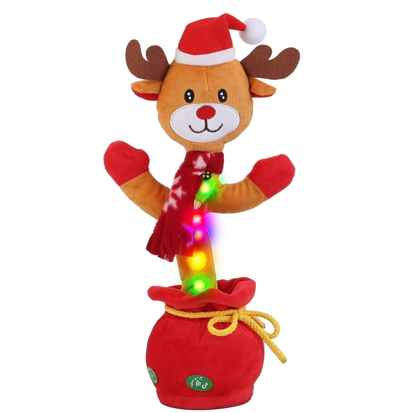 Interactive Plush Dance Toy For Kids Christmas Elk Snowman Penguin Record Sing