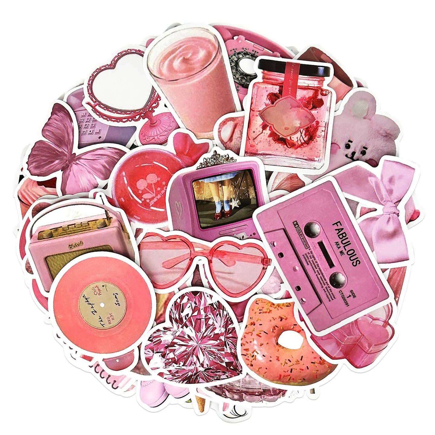 Wrapables Waterproof Vinyl Stickers for Water Bottles, Laptop, Phones, Skateboards, Decals for Teens, 100pcs