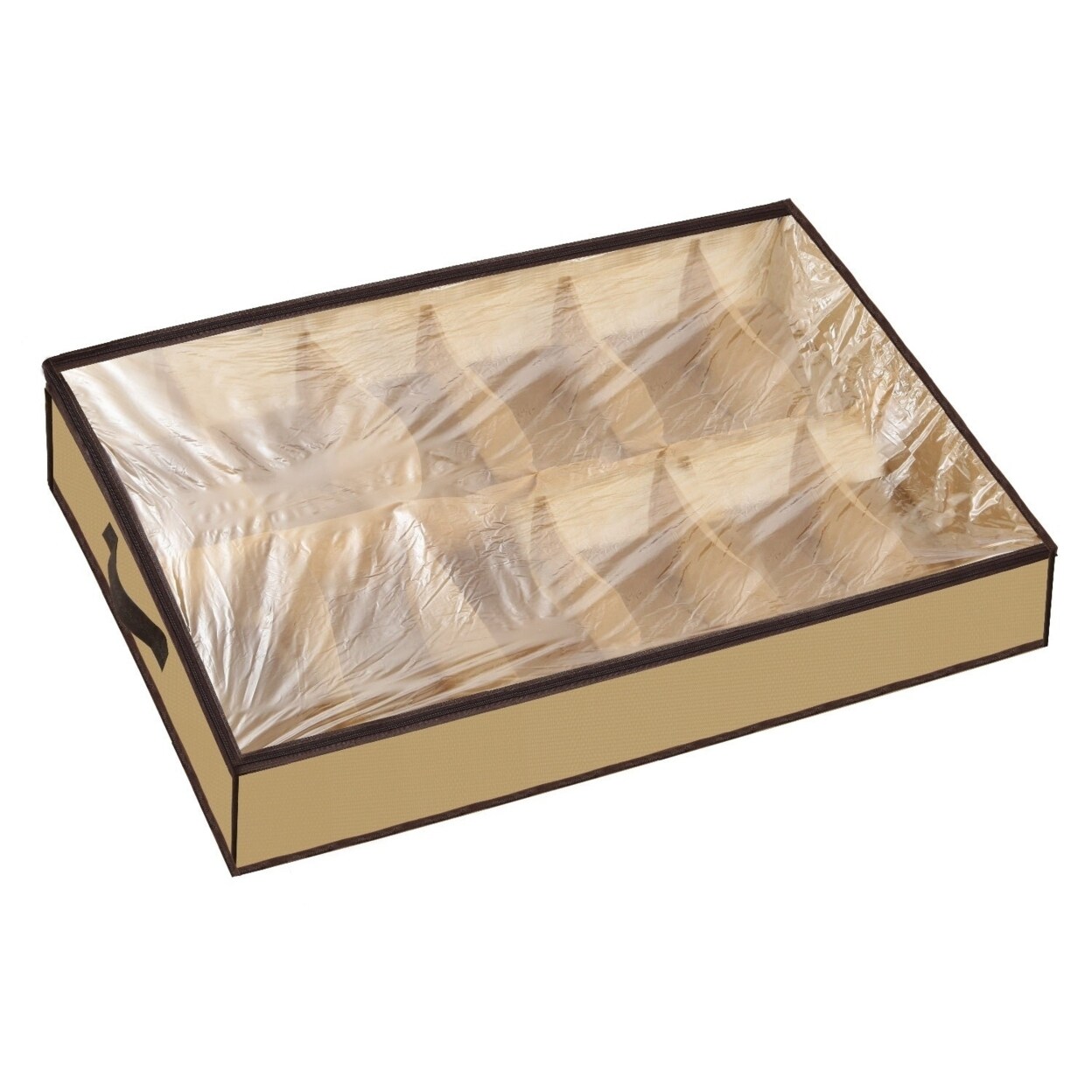 12 Cells Under Bed Shoes Organizer Shoes Container Box Holder With Front