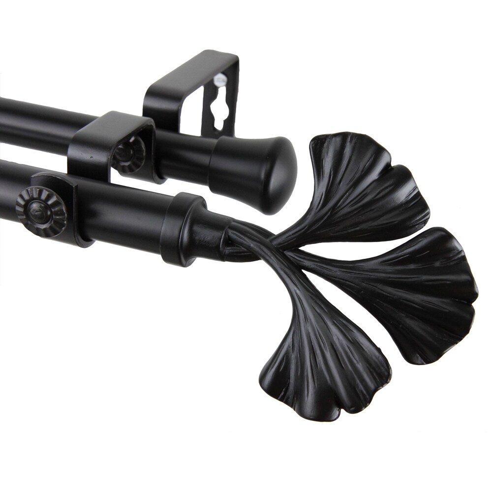 Rod Desyne Fortune Double Curtain Rod 48-84 inch - Black