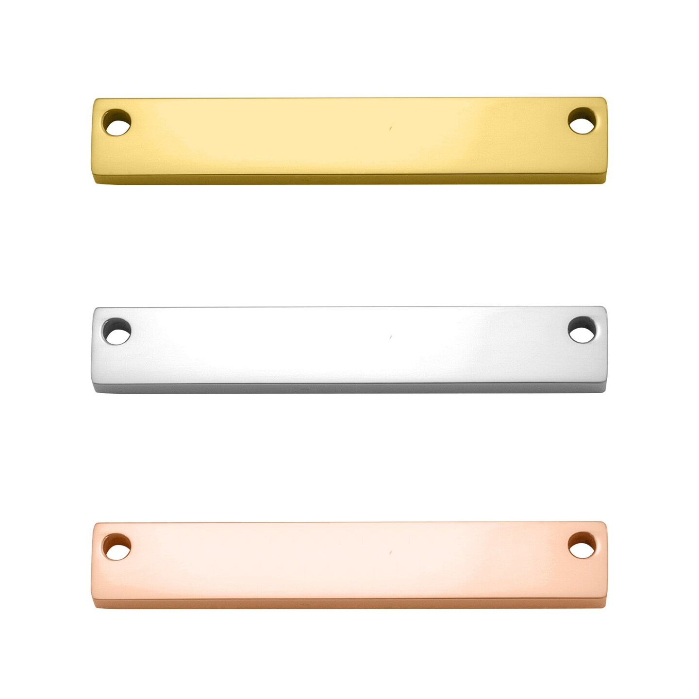 10 Pack - 18K Gold PVD Coated Polished Stainless Steel Blank Bar