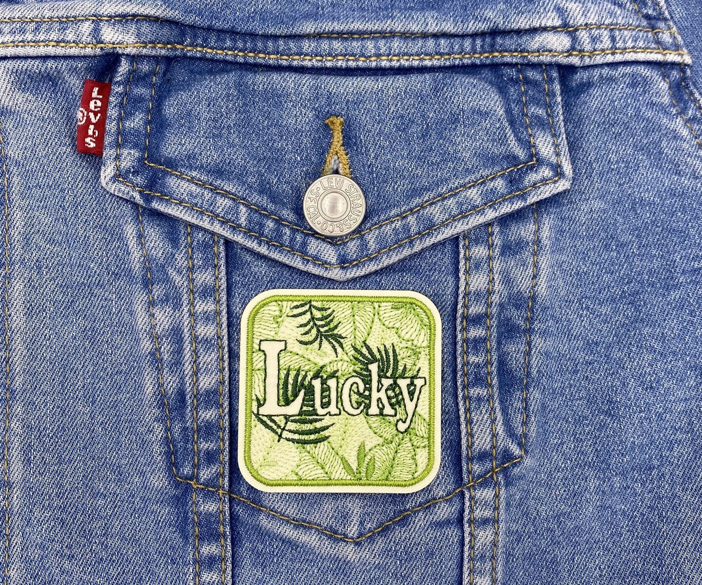 Lucky, Words of Affirmation, Inspirational, Embroidered, Iron on Patch