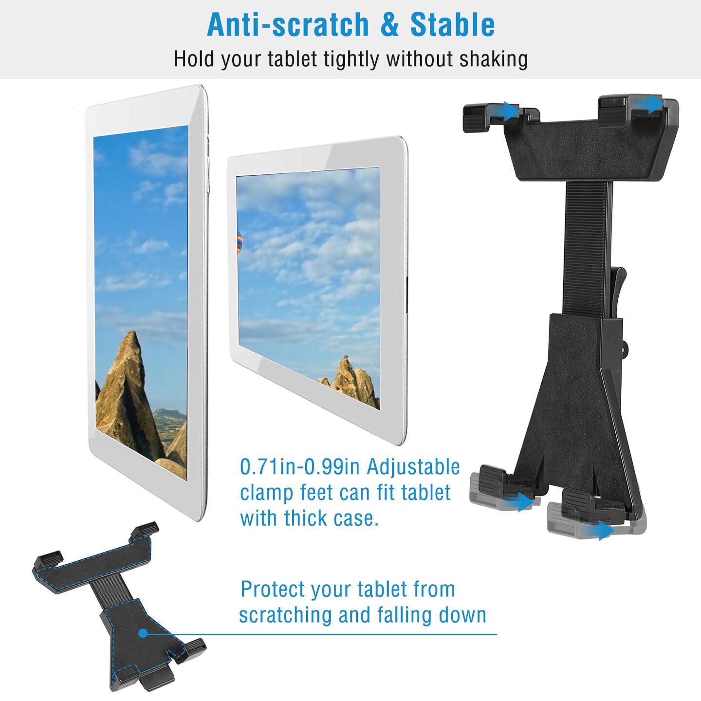 Global Phoenix Tablet Mount 360 Degree Rotating Tablet Holder 59in Adjustable Tablet Tripod Stand