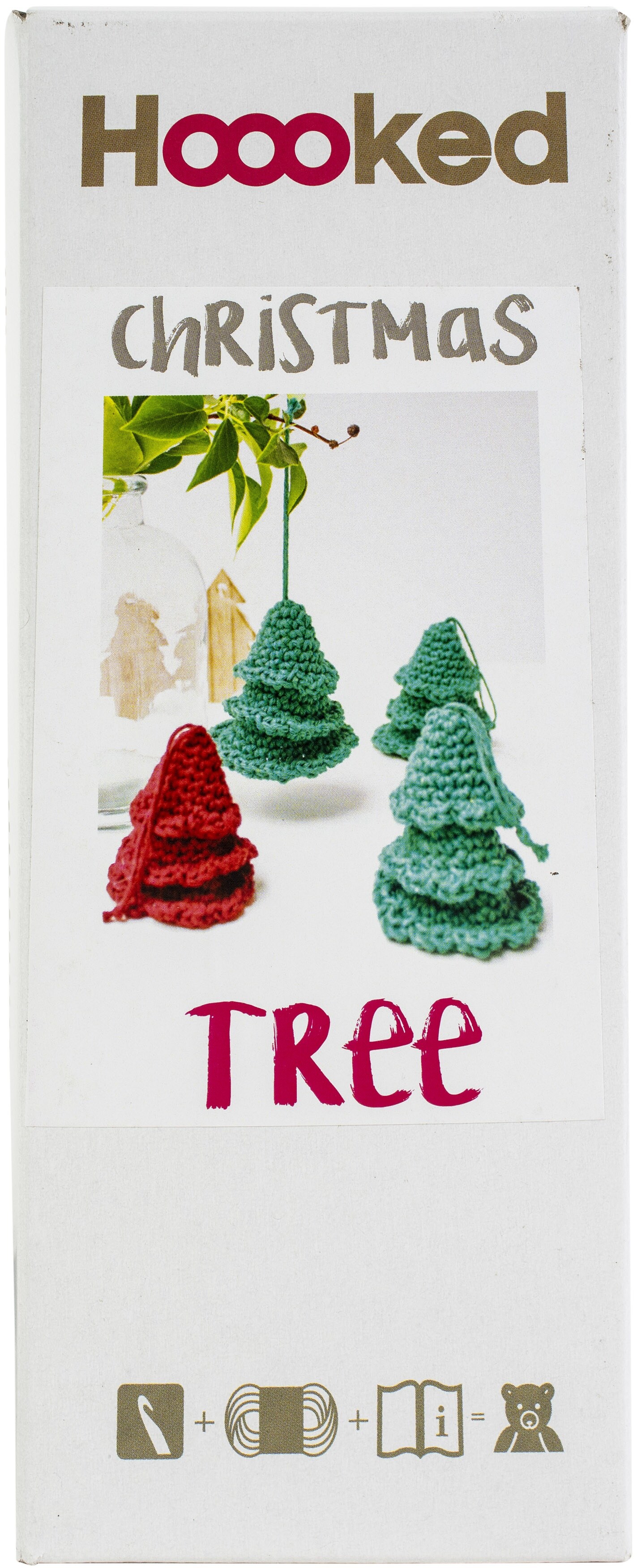 Hoooked Amigurumi DIY Kit W/Eco Barbante Yarn-Christmas Tree Ornaments