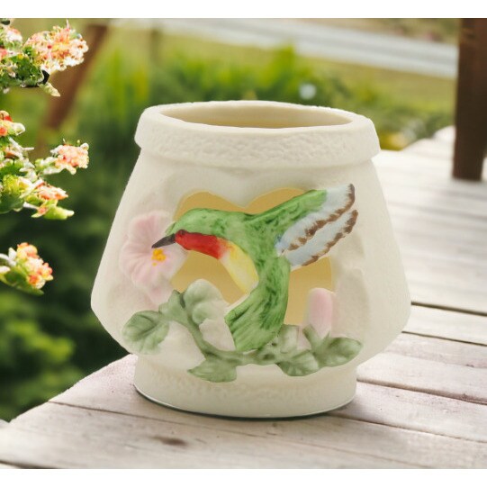 kevinsgiftshoppe Ceramic Hummingbird with Flowers Votive Cup Candle Holder Home Decor  Mom Kitchen Decor