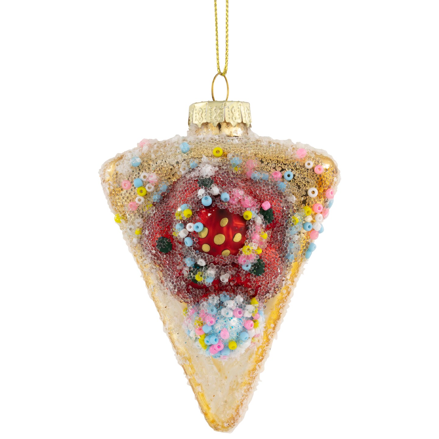 Northlight 3&#x22; Double Layer Slice of Cake Glass Christmas Ornament