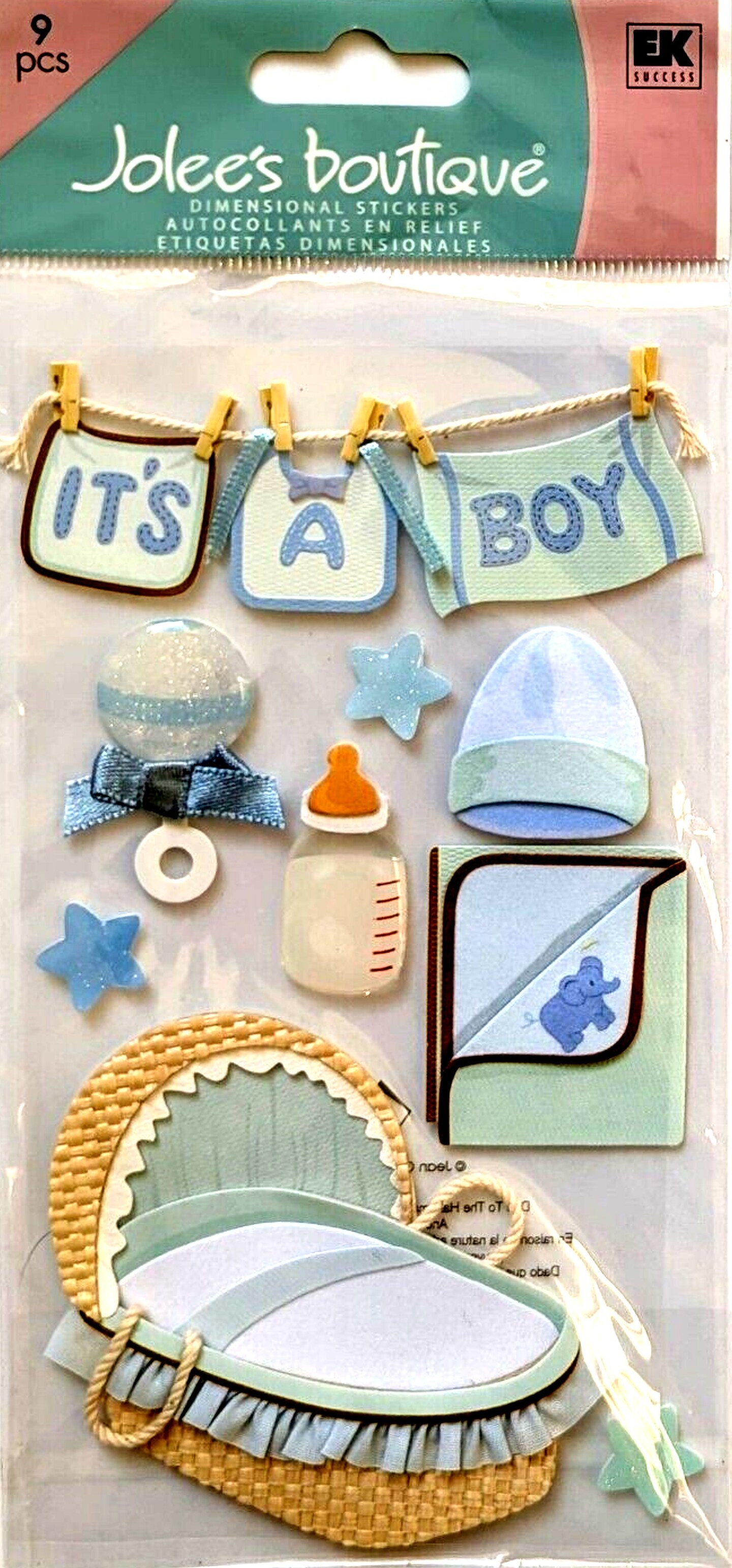 Jolee's Boutique Baby Boy Stickers 9 PC Dimensional Stickers 50-50140