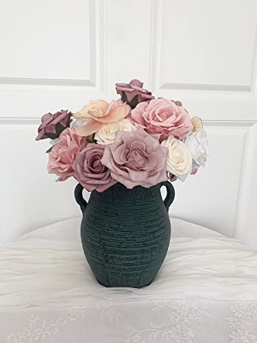 FACINOC Roses Artificial Flowers Pink Bouquet Combo Box Set Fake Flowers Bulk for DIY Bridal Wedding Shower Decorations Centerpieces for Table Fake Floral Arrangement for Party Home Decor Indoor