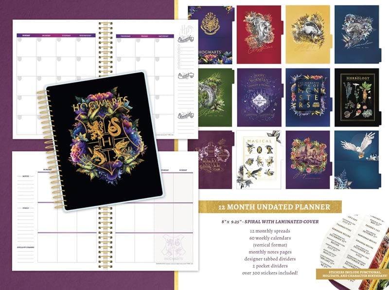 Harry Potter Floral Hogwarts Undated Planner Bundle