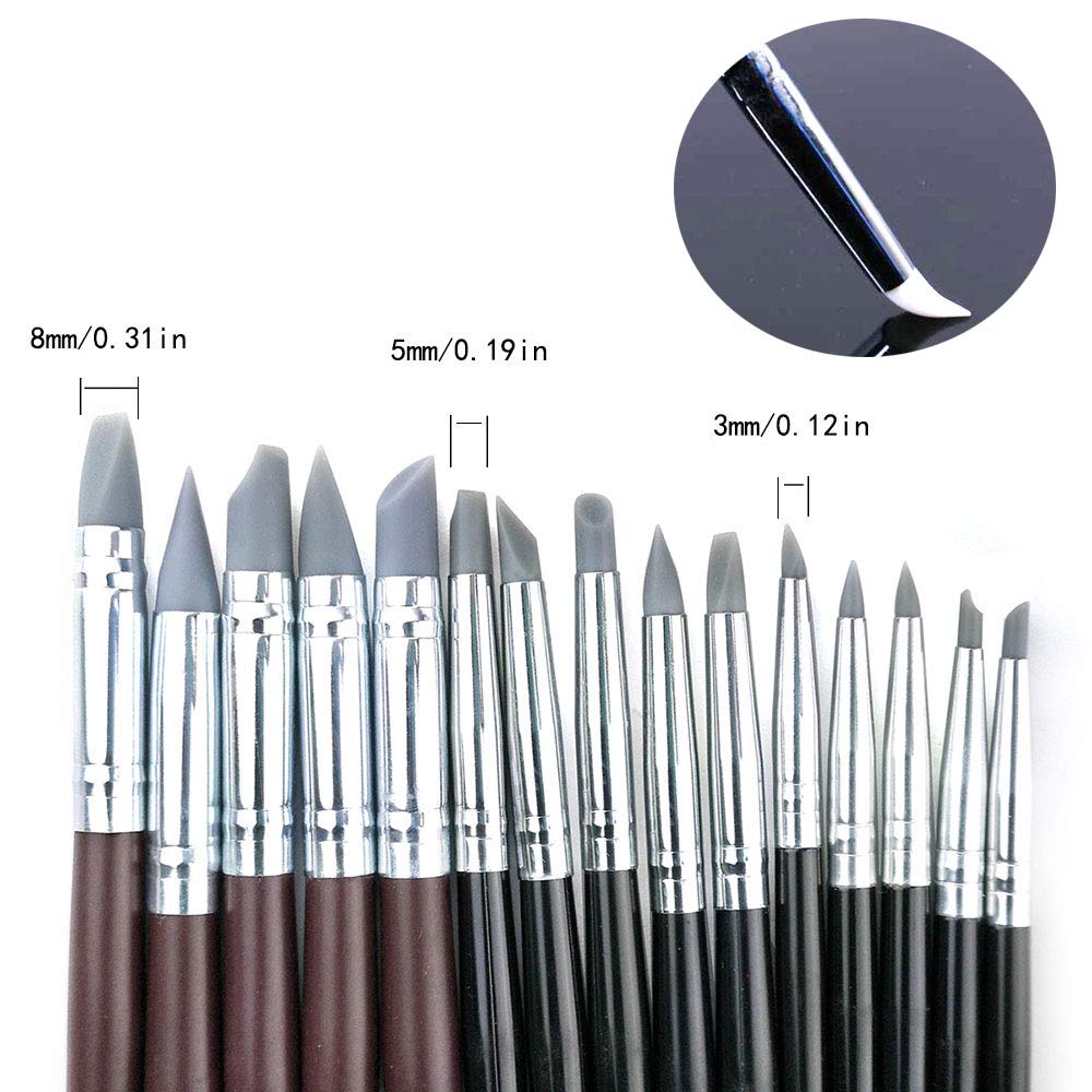 20 Pieces Silicone Clay Sculpting Tool Clay Shaping Modeling Wipe Out Tools, Modeling Dotting Tool Pottery Clay Sculpture Carving Tools