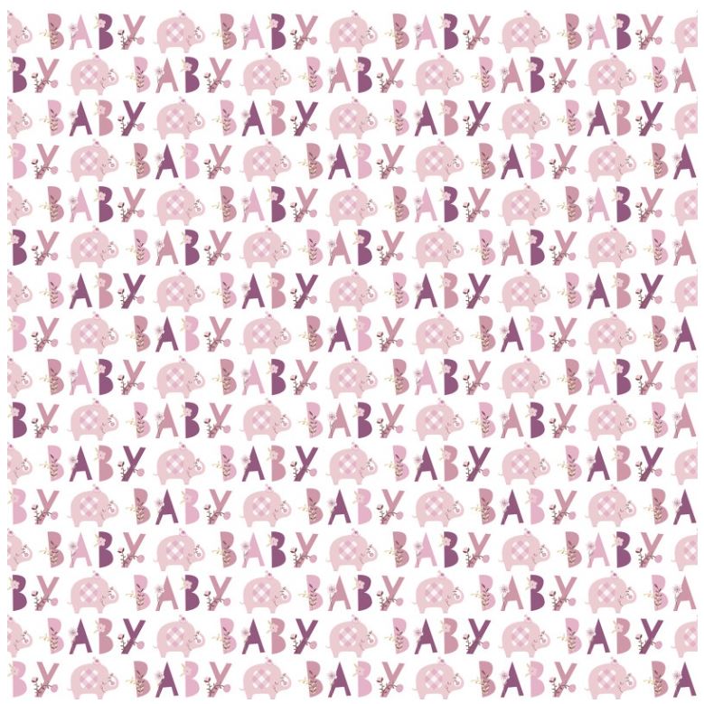 Pink Floral Elephant Gift Wrap 30&#x22;x 5ft