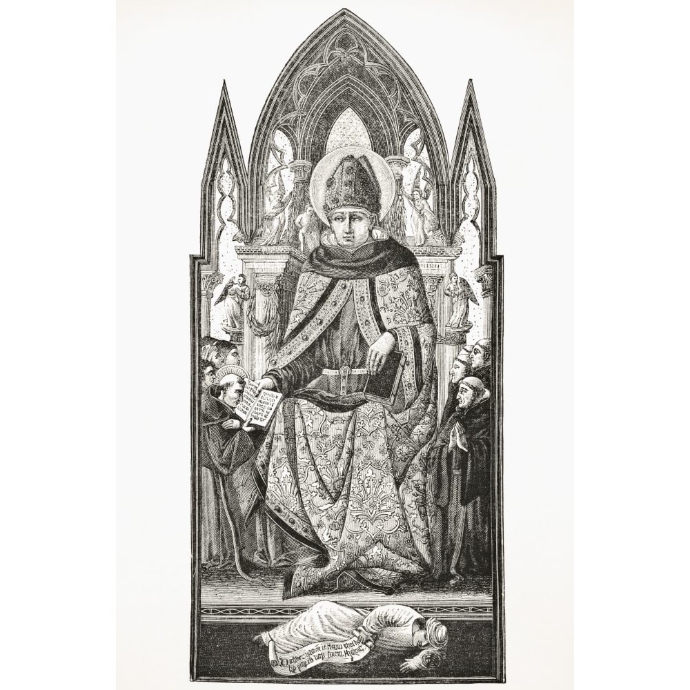Posterazzi St Augustine Bishop Of Hippo 354 To 430 Philosopher Theologian After 15Th Century Painting From Italian School From Scie