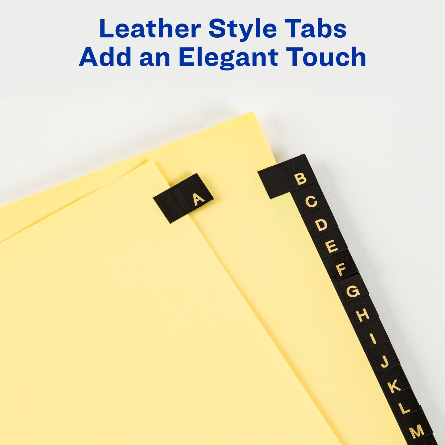 Avery A-Z Dividers for 3 Ring Binders, 25-Tab Sets, Pre-Printed Black Leather Tabs, 3 Binder Divider Sets (21350)