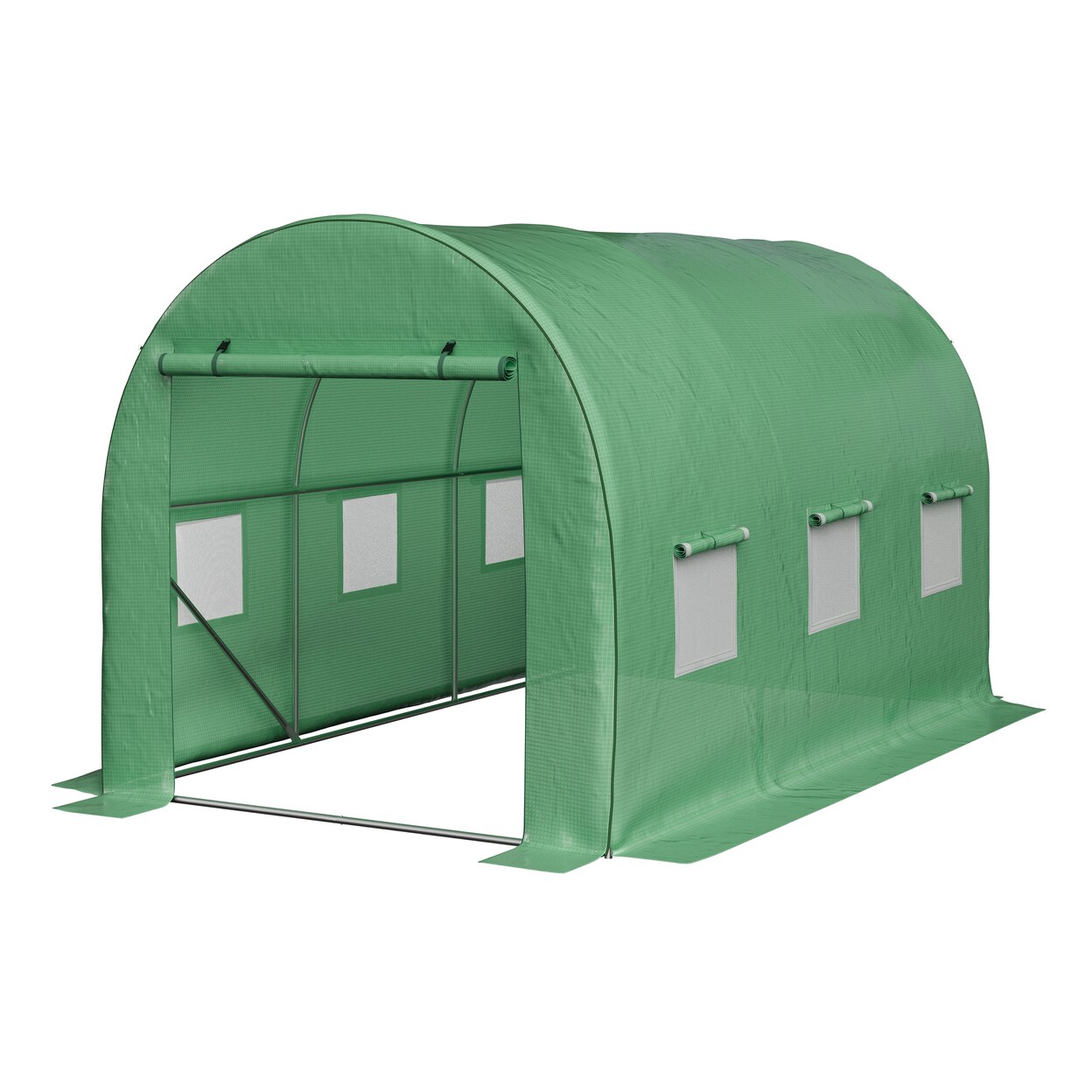 Large Walk-In Greenhouse 12X7x7 Ft Steel Frame Uv Resistant Cover With Windows