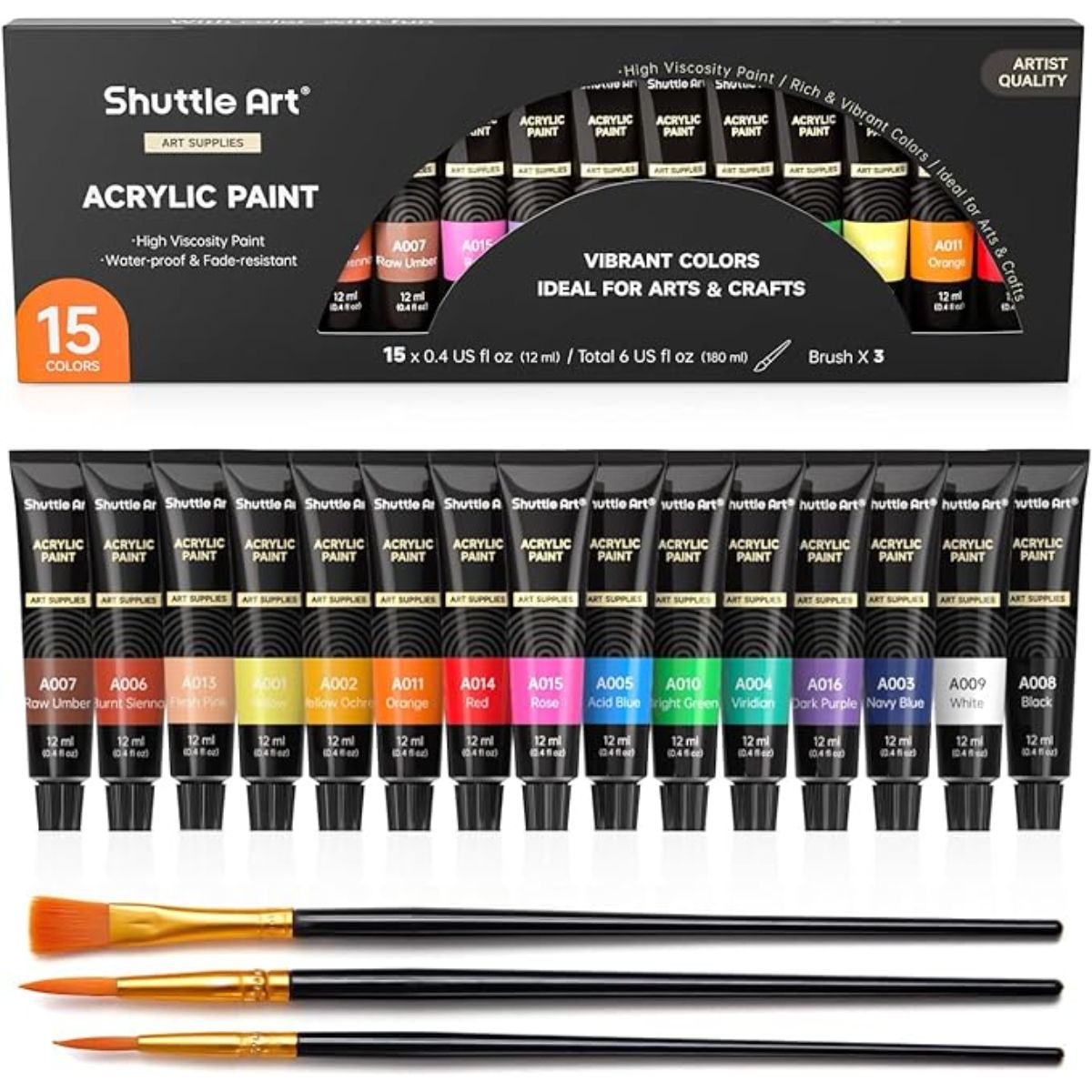 Set of 15 Shuttle Art Acrylic Paint Non-Toxic