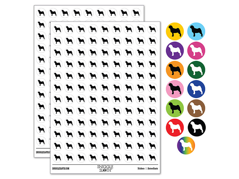 Pug Dog Solid 200+ 0.50&#x22; Round Stickers