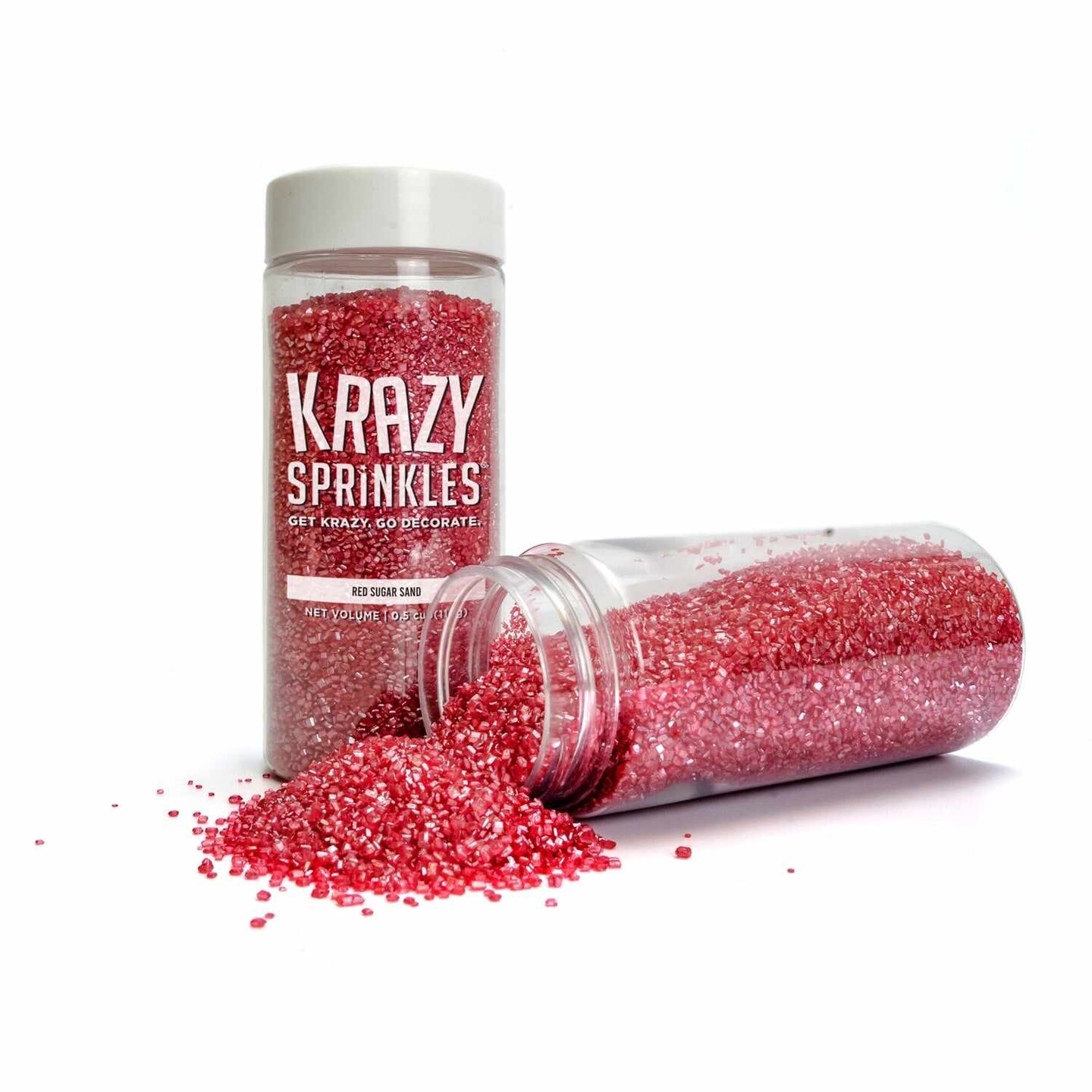 Krazy Sprinkles - Red Pearl Sugar Sand (1/2 Cup, 1x Jar) for Cakes, Ice Cream & Cookies