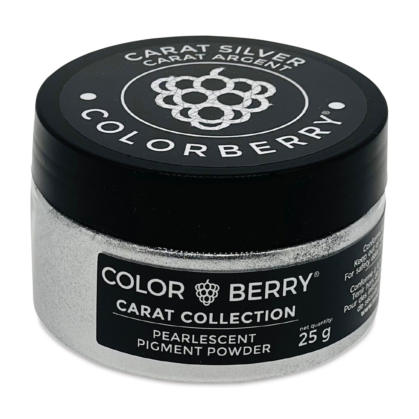 Colorberry Carat Collection Dry Resin Pigment - Silver, 25 g, Jar